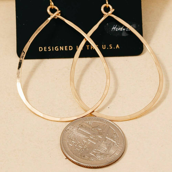 Handmade Thin Teardrop Cutout Earrings