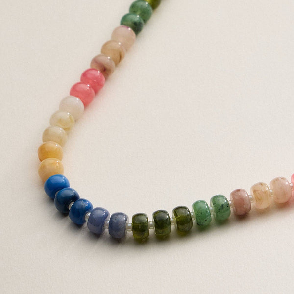 Beaded Necklace: Light Blue