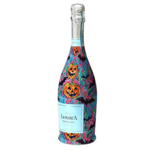 Preppy Halloween Bats Prosecco Bottle Wrap