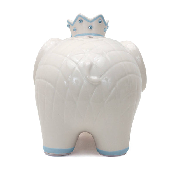 White With Blue Coco Elephant Bank