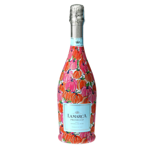 Pink & Orange Pumpkins Prosecco Bottle Wrap