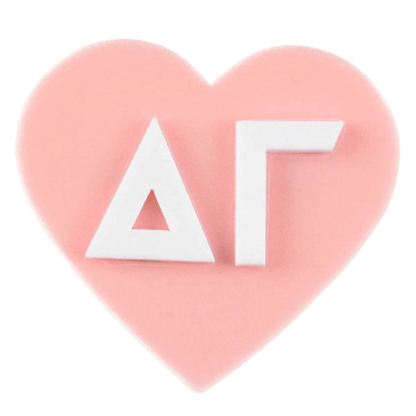 Sorority & Greek Acrylic Heart Pin/ Button: Kappa Delta