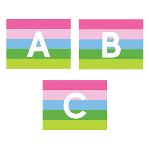 Bright Striped Fold-Over Initial Note Cards