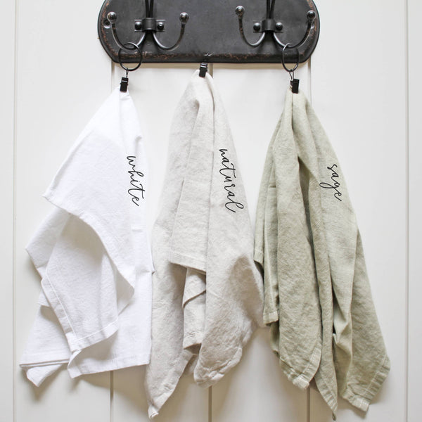 Pumpkin Type Tea Towel: White • 100% Cotton