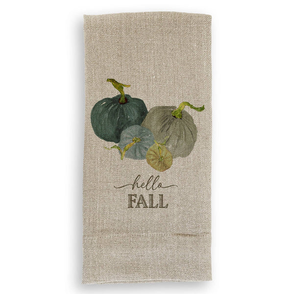 Meadow Pumpkins with Hello Fall: Dishtowel / -