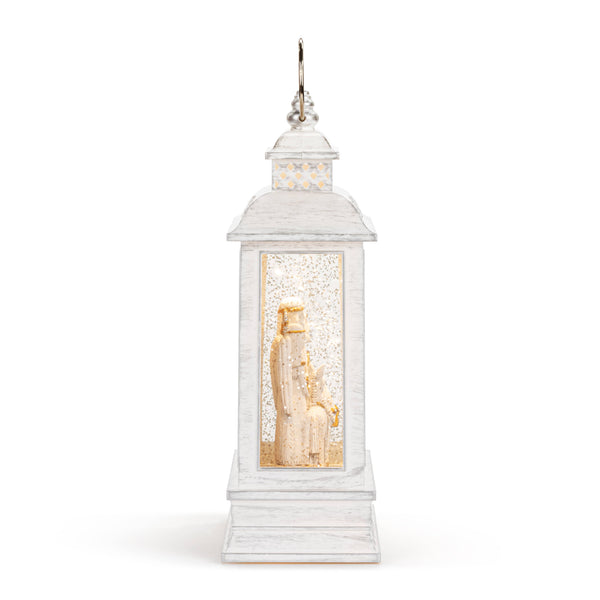 Nativity Lit Musical USB Snow Globe Lantern - 6.5x10in