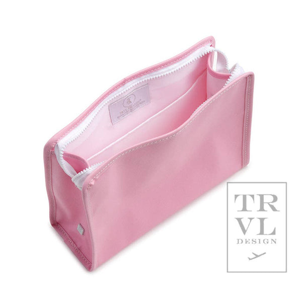 Roadie Large - Bunny Toile Pink Zip Pouch *new!