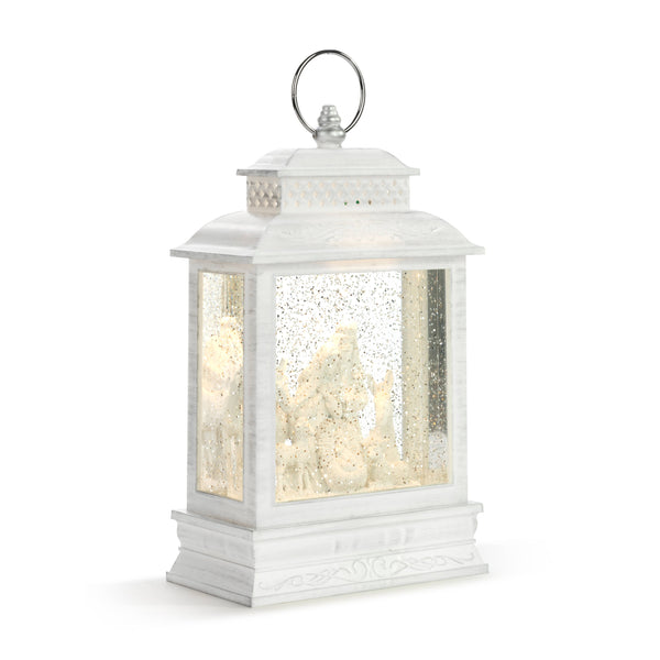 Lit Musical Nativity Stable Scene Lantern