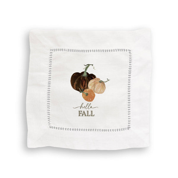 Mocha Pumpkins with Hello Fall: Dishtowel / -