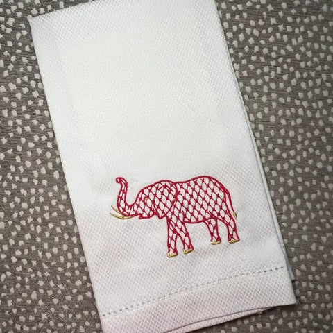 Elephant 2 Huck Towel