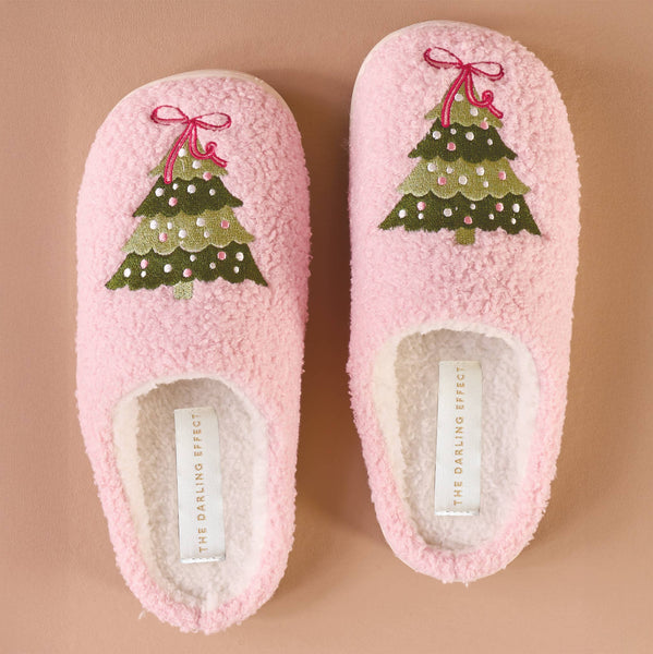 Fuzzy Slippers - Twinkling Trees: S/M (Women's 5 -7.5)