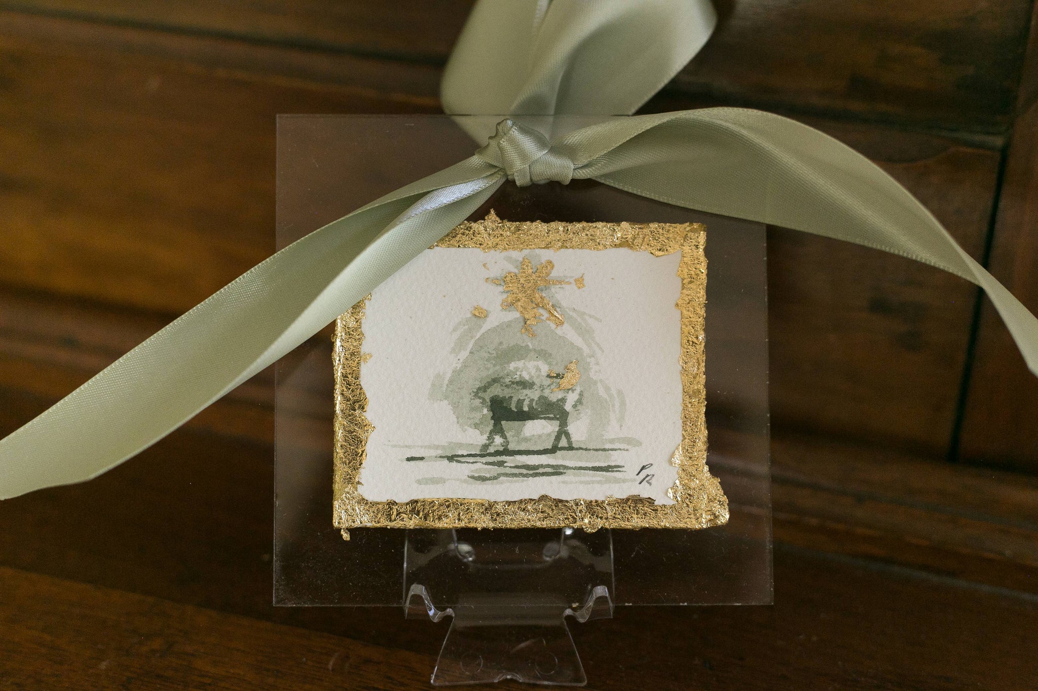 The Manger - Hand Painted Watercolor Ornament