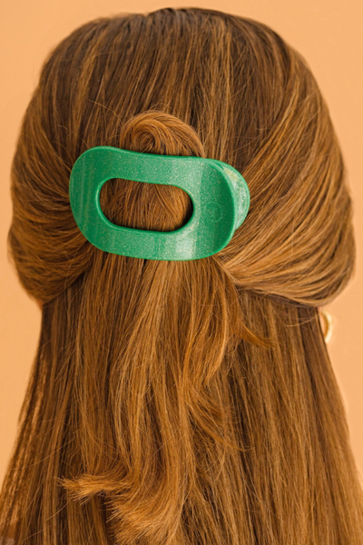 Round Flat Hair Clip | Small | Shamrock Shimmer