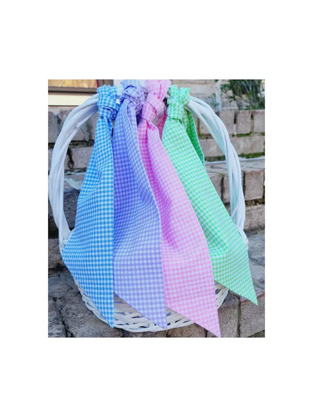 Navy Gingham Wreath Sash 54"