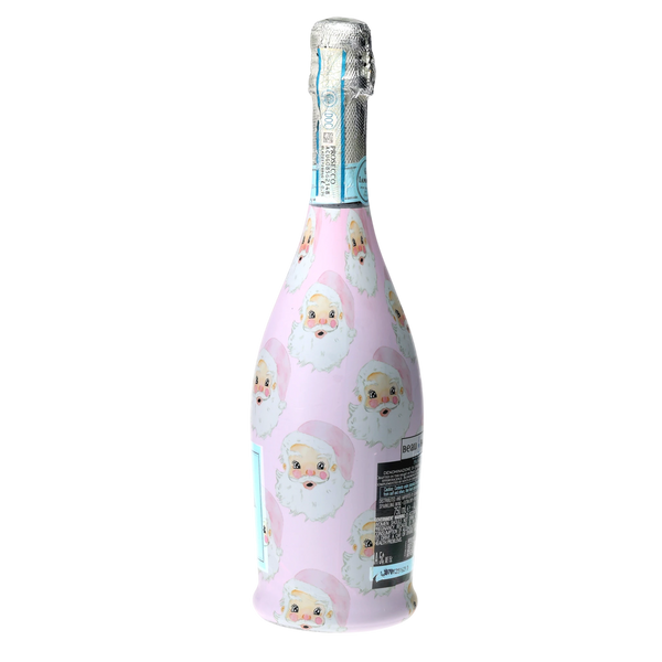 Limited Edition Watercolor Pink Santa Prosecco Bottle Wrap