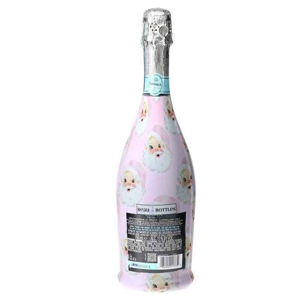 Limited Edition Watercolor Pink Santa Prosecco Bottle Wrap