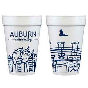 Auburn Skyline Foam Cups