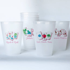 Mahjong Shatterproof Plastic Cups Set of 8 - Thumbnail 3