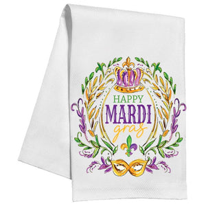 Happy Mardi Gras Crown Kitchen Towel