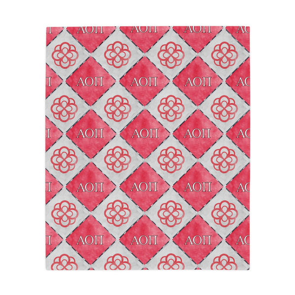 Alpha Omicron Pi Flannel Fleece Blanket, Sorority