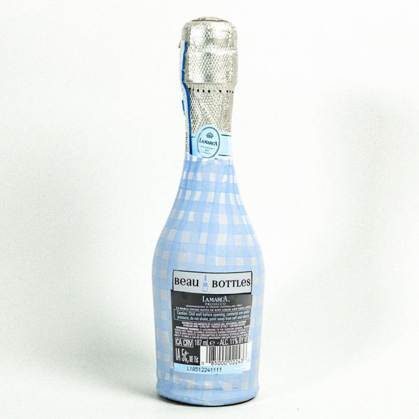 Beau Bottles Powder Blue Picnic Gingham - MINI Prosecco Collection - Set of 6 (Wraps Only)