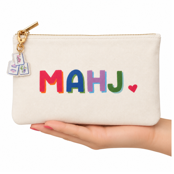 Mahjong Bag | Canvas mahjong gift bag w/ TILE zipper