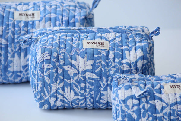 Old blue print travel/make up/organizer/bag-LARGE only