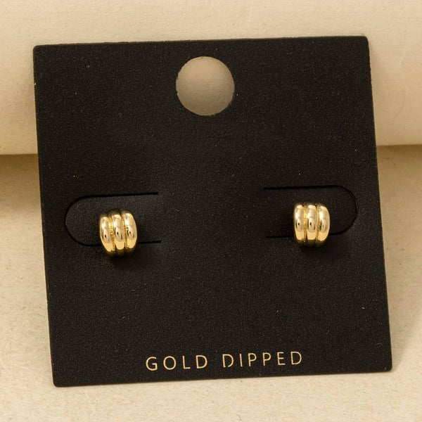 Gold Dipped Dainty Wide Hoop Earrings: GOLD