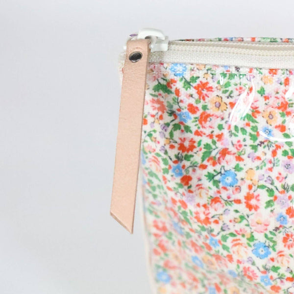 Floral Clear Coated Travel Pouch