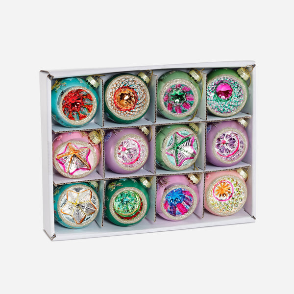 Reflector Glass Ornaments Boxed, Set of 12