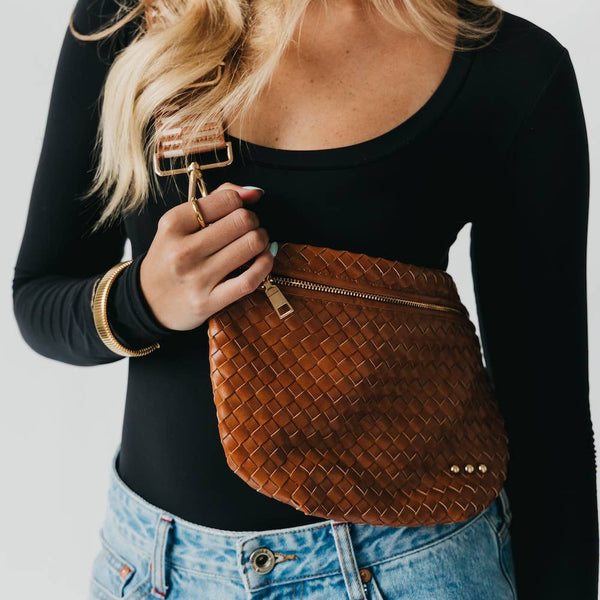 Westlyn Woven Bum Bag Checkered Tan