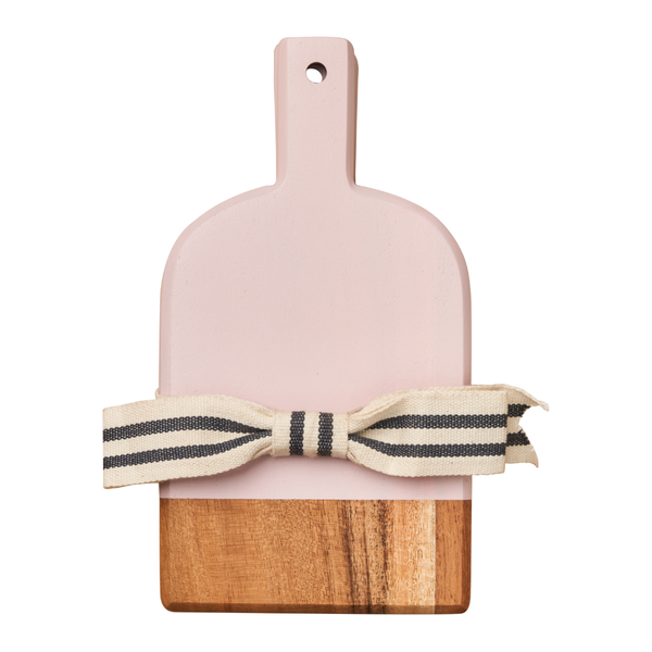 Acacia Heirloom Mini Cheese Board Set of 3 - 8x4.25" +ribbon: Pink