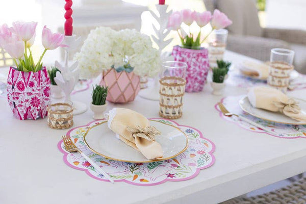 Bunny Garden Scalloped Paper Placemats: Placemat (15" x 15")