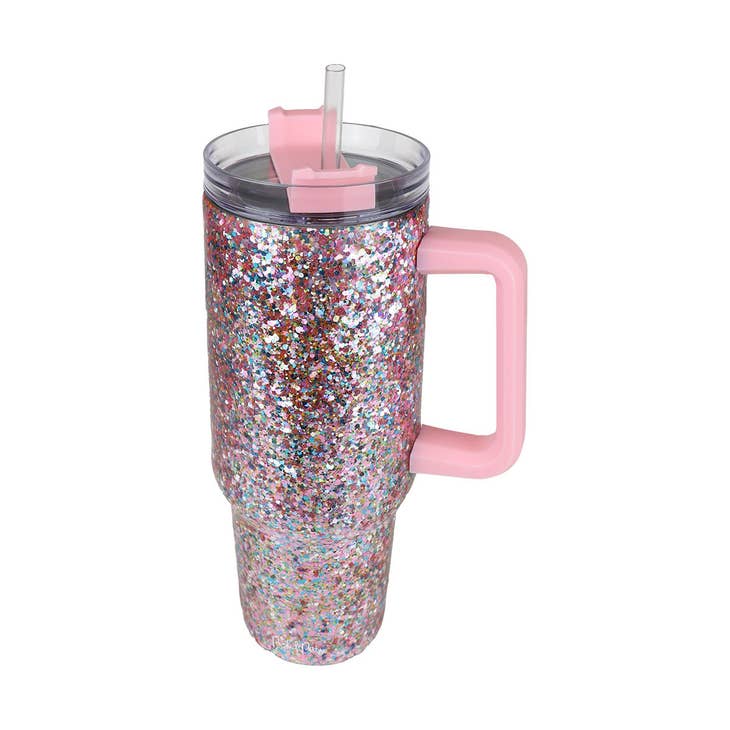 Pink Glitter Tumbler