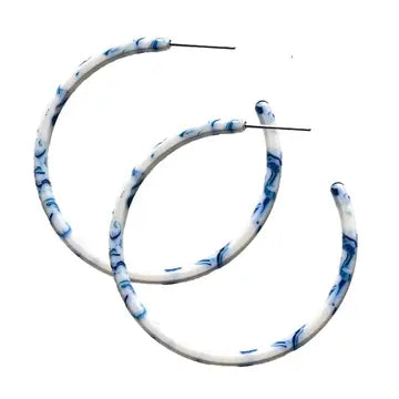 Blue and White Marble Hoops