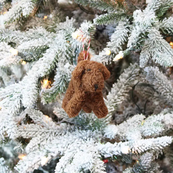 Felted Wool Doodle Dog Ornaments