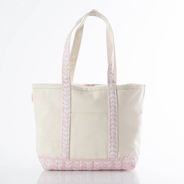 Block Print Medium Classic Tote: Powder Pink