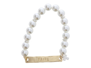Kid's Pearl Faith Bracelet