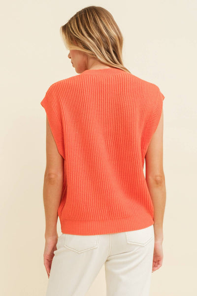 'TIGERS" EMBROIDERED SLEEVELESS SWEATER TOP