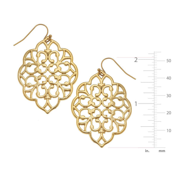 Gold Filigree Cut Out Earrings (1255G)