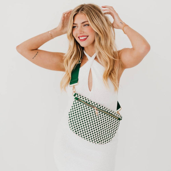 Westlyn Woven Bum Bag Checkered Tan