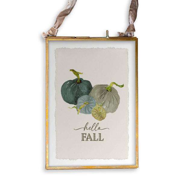Meadow Pumpkins with Hello Fall: Dishtowel / -