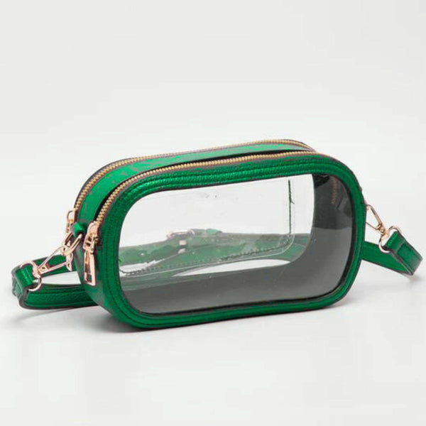 Game Day Stadium Clear Oval Crossbody Bags: Royal blue
