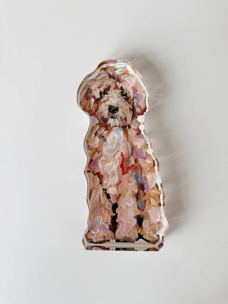 “Goldendoodle Classic” acrylic shelfie : Large Shelfie