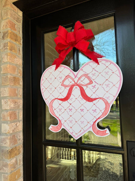 Isabella Heart with Bows Door Hanger