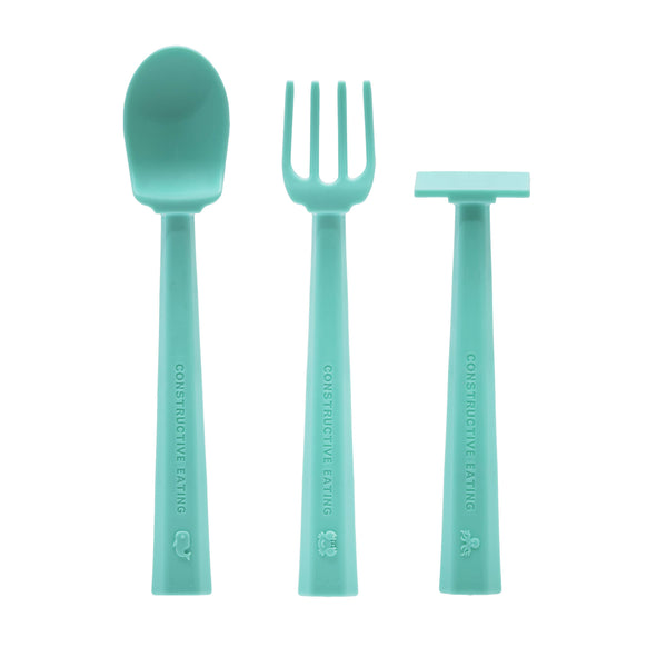 Turtle Suction Plate and Training Utensils: Green Turtle Plate