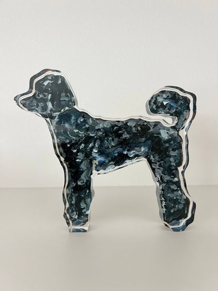 "Poodle Black" acrylic shelfie: Small