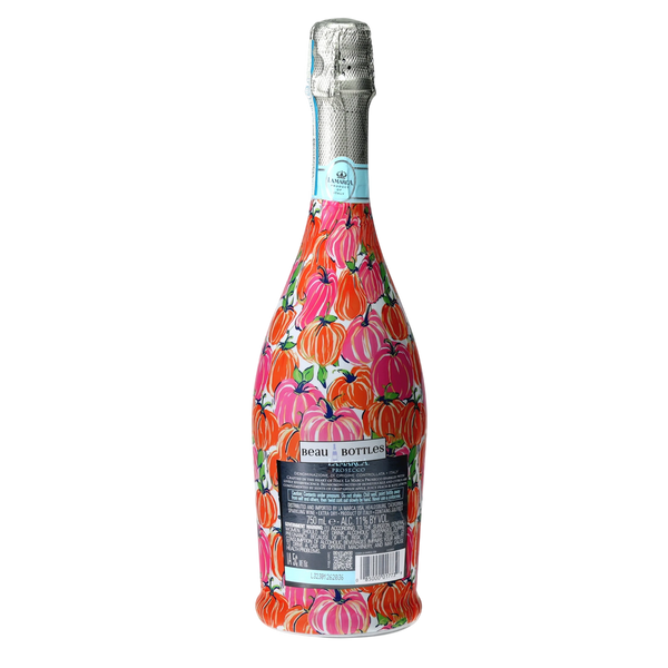Pink & Orange Pumpkins Prosecco Bottle Wrap