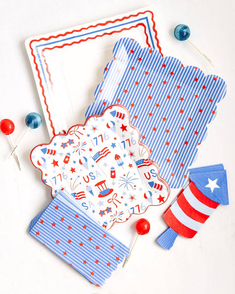 Stripes and Stars Paper Plate - 10"