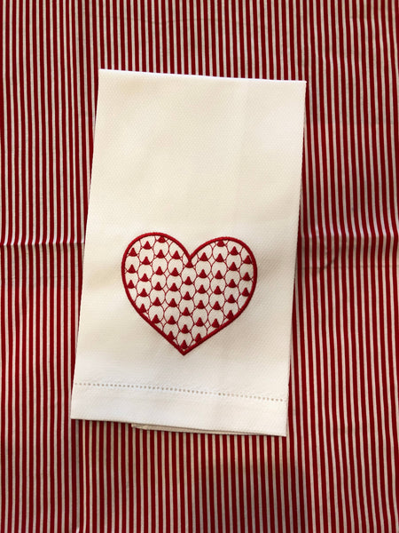 Herend Heart Huck Towel: Pink